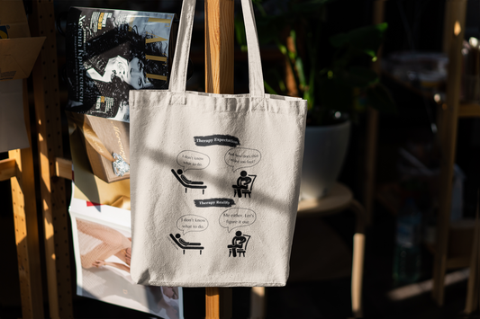 Therapy Expectation vs Reality Tote Bag