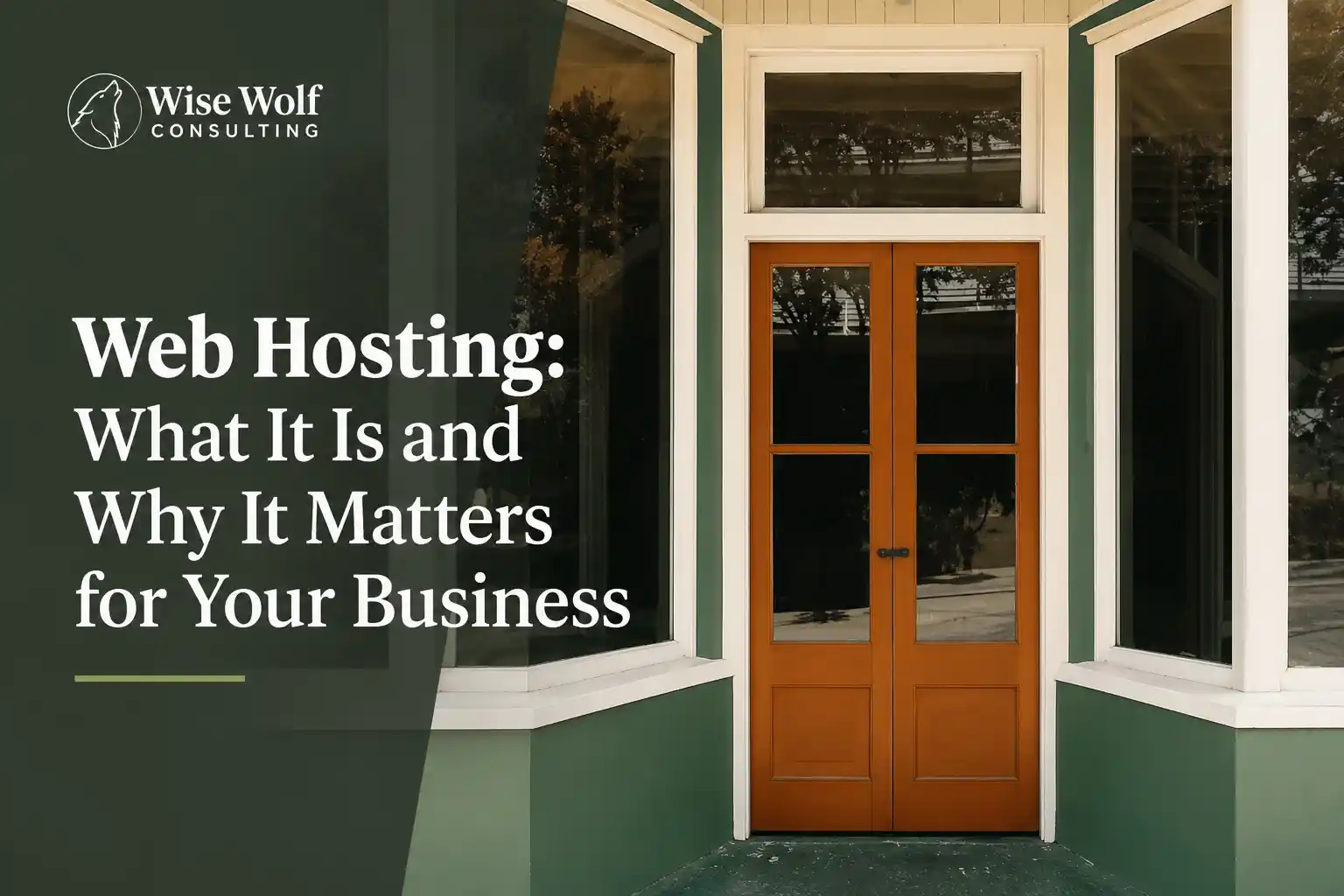 Storefront entrance representing a business online presence and web hosting