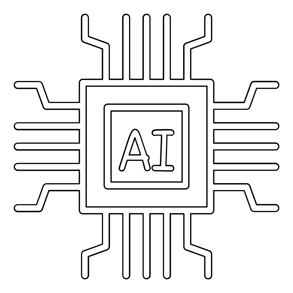 AI icon with radiating connection lines forming a complex network pattern where an ai seo agency connects the pieces